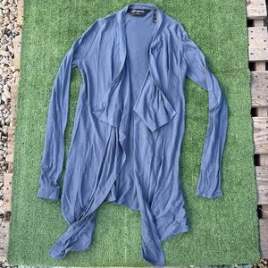 Blue Women's Open Front Waterfall Cardigan, Size XS